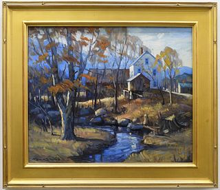 Ken Knowles Vermont Farm Fall Landscape Painting