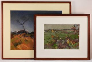 2PC Meredith Wildes Cornell Pastel Landscapes