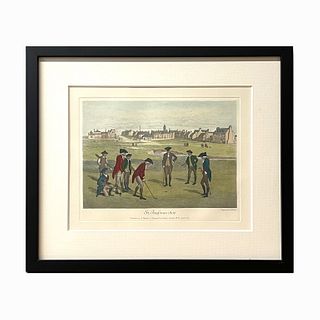 L. Josset "St Andrews 1800" Golfing Color Etching
