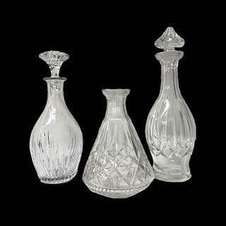 3 Waterford & Baccarat Decanters With Stoppers