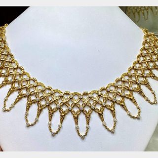 18K Yellow Gold 12.75 Ct. Diamond Necklace