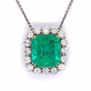18K Gold Emerald Necklace