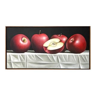 James Tormey Still Life Red Apples Oil On Canvas