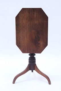 Federal Style Walnut Tilt Top Candle Stand