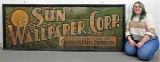 Sun Wallpaper Corp. Advertising Tin Sign