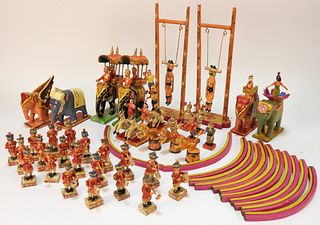 Collection of Indian Circus Papier Mache Figures