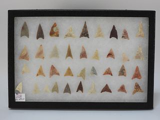 37PC African Tribal Native Carved Stone Arrowheads