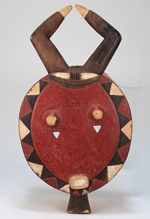 African Baule Tribe Kplekple Carved Wood Mask