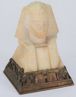 Carved Alabaster Sphinx Head Paper Weight