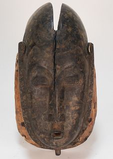African Baule Tribe Carved Wood Mask