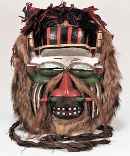 Attr. Wobe Tribe Poro Society Carved Wood Mask