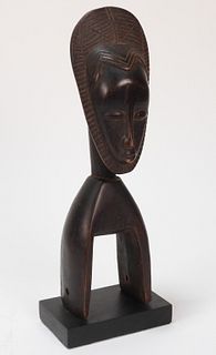 African Guro Tribe Carved Wood Heddle Pulley