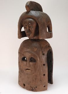 LG African Mumuye Tribe Carved Wood Mask