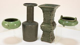 4PC Chinese Porcelain Vases & Censers
