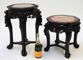 2PC Chinese Marble Top Tables