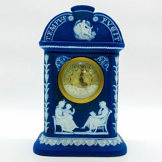 Wedgwood Dark Blue Jasperware, Tempus Fugit Clock