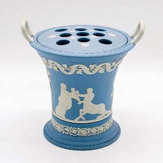 Wedgwood Pale Blue Jasperware Potpourri Vase