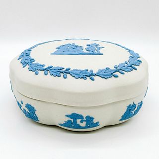 Wedgwood Blue On Cream Jasperware Lidded Box
