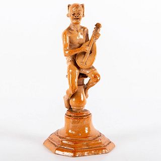 Doulton Lambeth George Tinworth Jester Figure, Mandolin Player