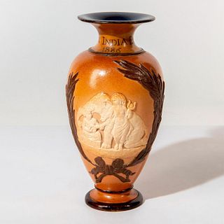 Doulton Lambeth Stoneware Vase, 1886 India Ex Oriente Lux