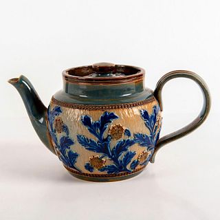 Royal Doulton Stoneware Teapot, Blue Flowers