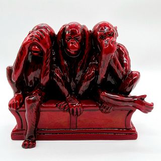 Royal Doulton Flambe Figurine, Three Wise Monkeys BA64
