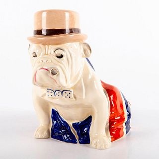 Royal Doulton Figurine Bulldog In Union Jack, Derby Hat