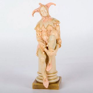 Doulton Burslem Figurine, Vellum Jester Seated on Column