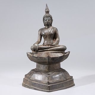 Sino-Tibetan 2 Section Bronze Buddha