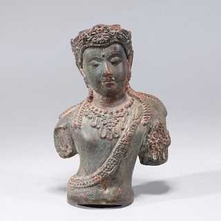 Antique Indian Bronze Bust