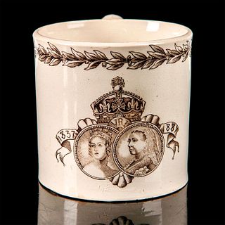 Very Rare Doulton Burslem Mug, Queen Victoria 1837 - 1887 Jubilee