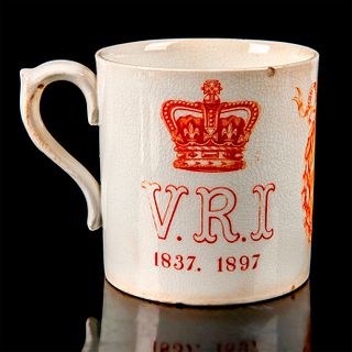 Very Rare Doulton Burslem Mug, Queen Victoria 1897 Diamond Jubilee