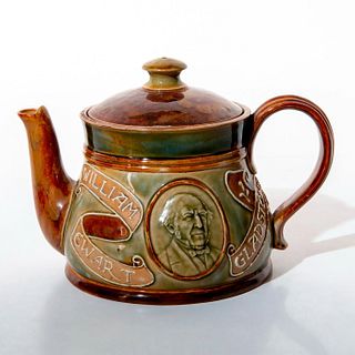 Doulton Lambeth Commemorative Teapot, William E Gladstone
