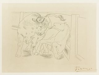 Pablo Picasso - Plate III (Bull and Horse)
