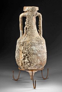 Large Roman Pottery Amphora w/ Marine Encrustations