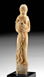 Late Roman Bone Carving of a Woman w/ Jar