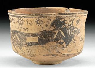 Indus Valley Harappan Pottery Bowl w/ Zebu Bulls