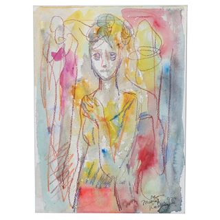 Murat Kaboulov Abstract Mixed Media Painting of Figure