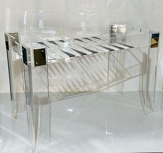 Vintage Lucite and Chrome Backgammon Table