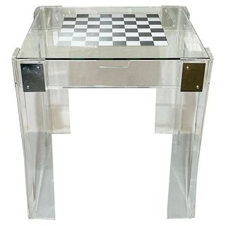 Lucite & Chrome Game Table