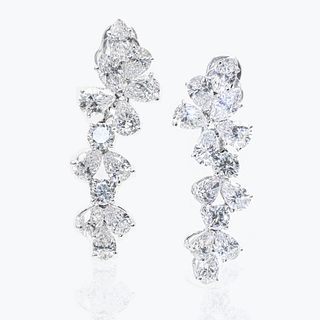 HARRY WINSTON Platinum Diamond Cluster EarringsMTSJ11489