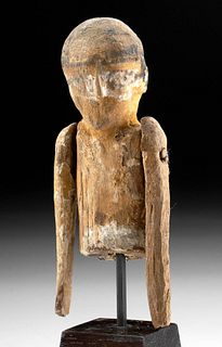 Egyptian Middle Kingdom Wood & Gesso Boatman Figure