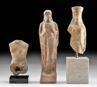 3 Greek Hellenistic Terracotta Female Votive Effigies