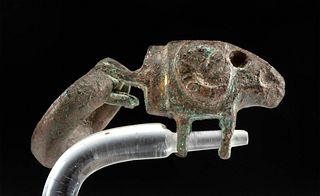 Fine Roman Gilt Brass Ram Head Latch