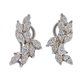 18K Gold Diamond Cluster Earrings