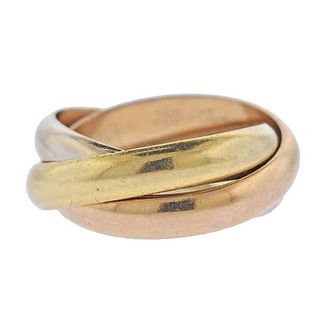 Cartier Trinity 18K Tri Color Gold Band Ring