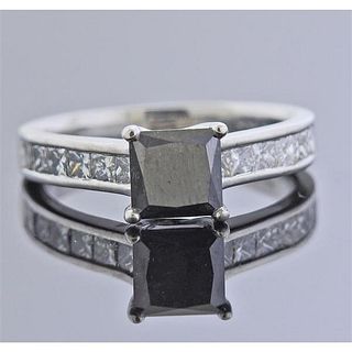 Platinum Black Diamond Engagement Ring