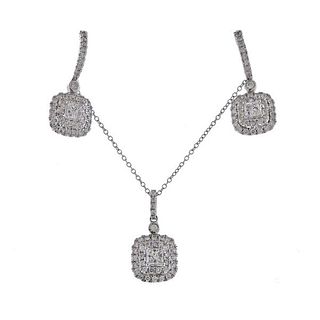 Kallati 1.65ctw Diamond Gold Earrings Necklace Set