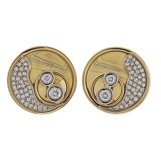 V. Caparros 18k Gold Diamond Earrings