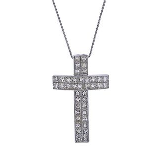 Gold 2.57ctw Diamond Cross Pendant Necklace
